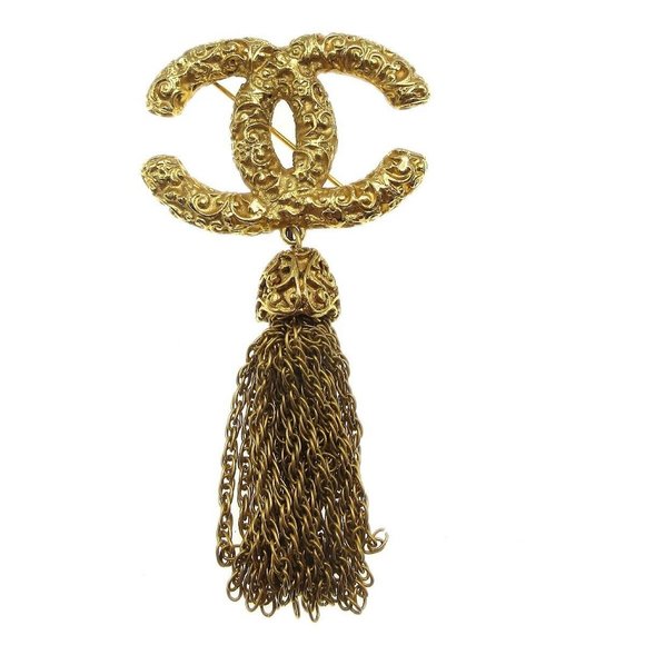 Chanel Fringe Brooch Pin Gold - Picture 1 of 4